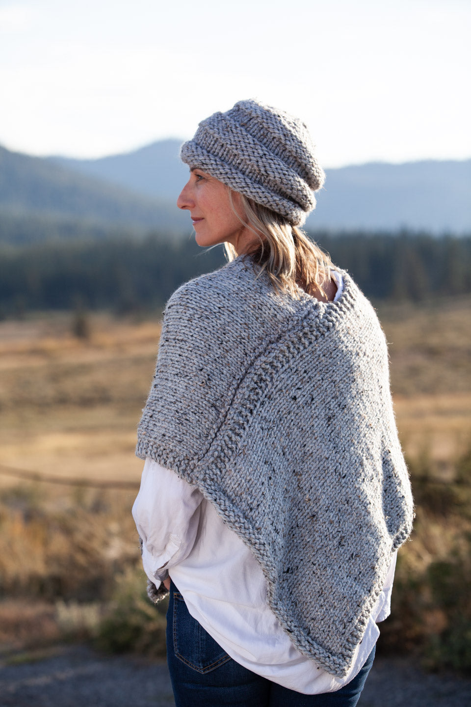 Poncho - Grey Marble