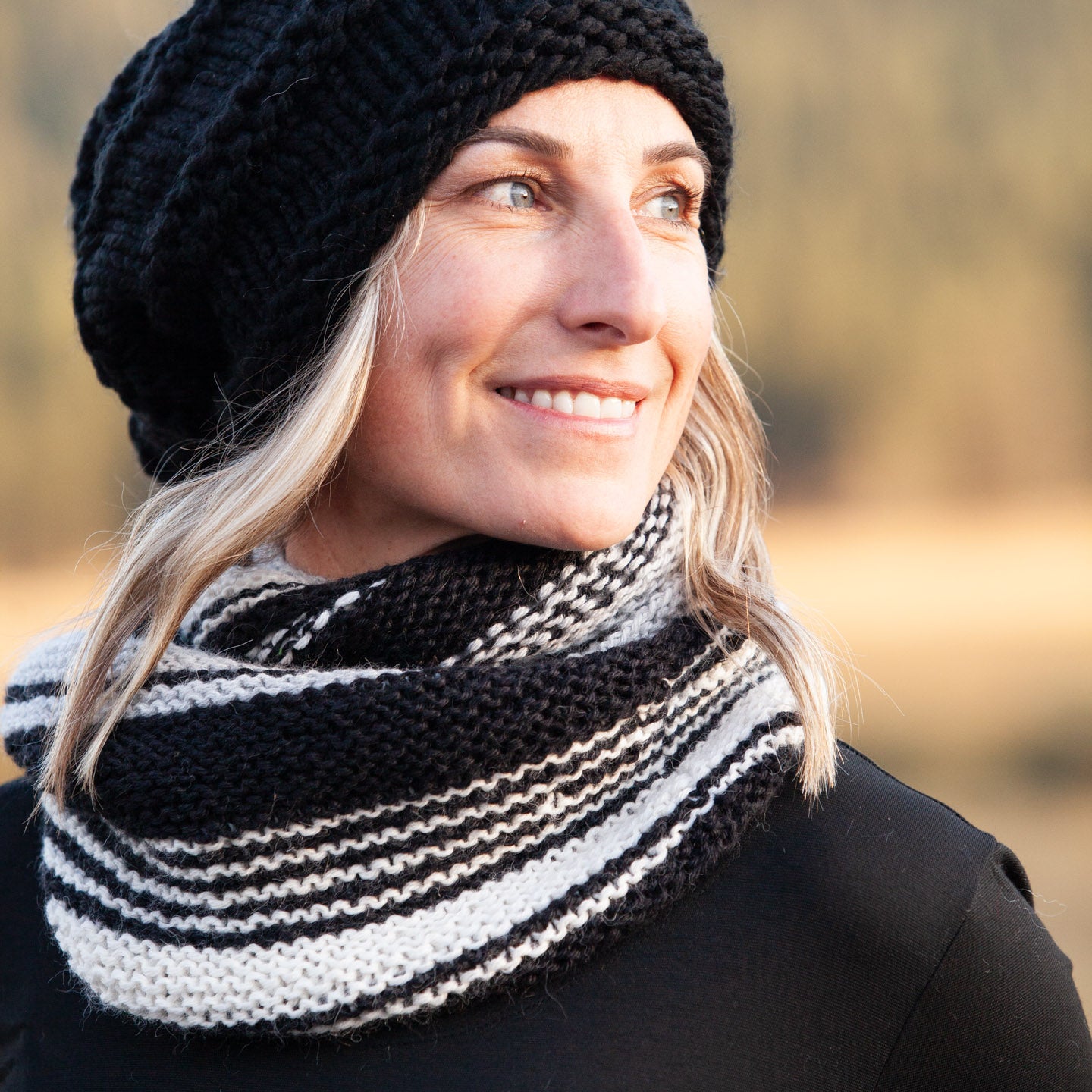 Infinity Scarf - Black, Grey, White
