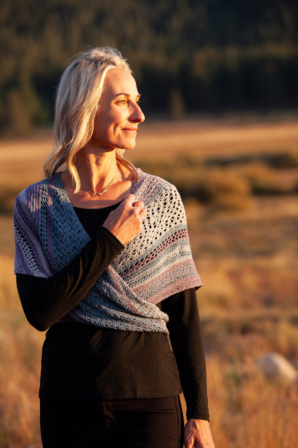 Shawl - Blue Rainbow