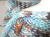 Teal Shawl/Scarf with Brown Ruffle Trim - Baby Alpaca Hand Spun & Hand Dyed            SOLD