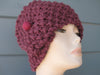 Mauve Neck Warmer with  Berry Felted Wool Button