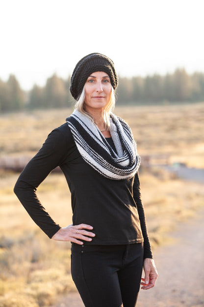 Infinity Scarf - Black, Grey, White