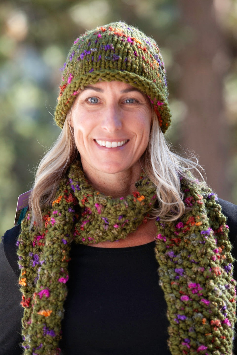 Hat - Green Party with matching scarf