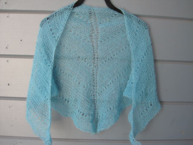 Shawl Scarf - Bamboo Turquoise  Lace Petite