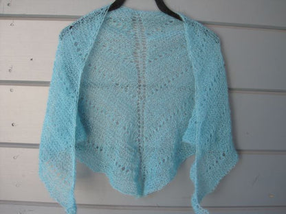 Shawl Scarf - Bamboo Turquoise  Lace Petite