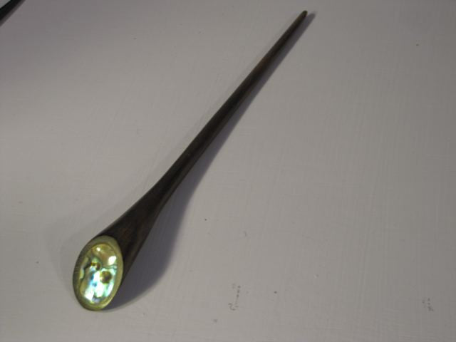 Shawl Pin made of Wood & Abalone