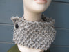 Marble Neck Warmer  / Head Scarf with Black Felted Button