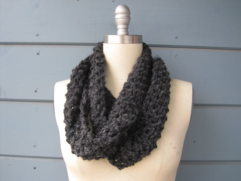 Charcoal Infinity Scarf /Cowl