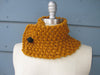 Butterscotch Neck Warmer / Head Scarf with Black Felted Button