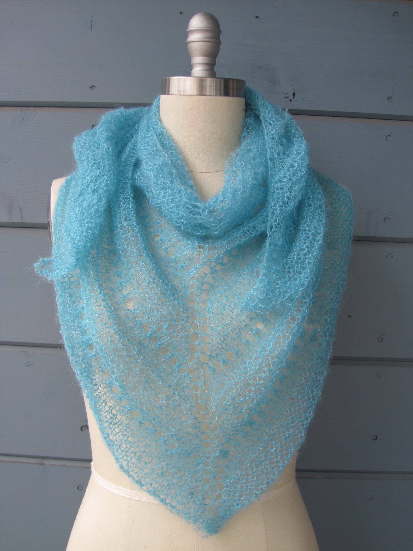 Shawl Scarf - Bamboo Turquoise  Lace Petite