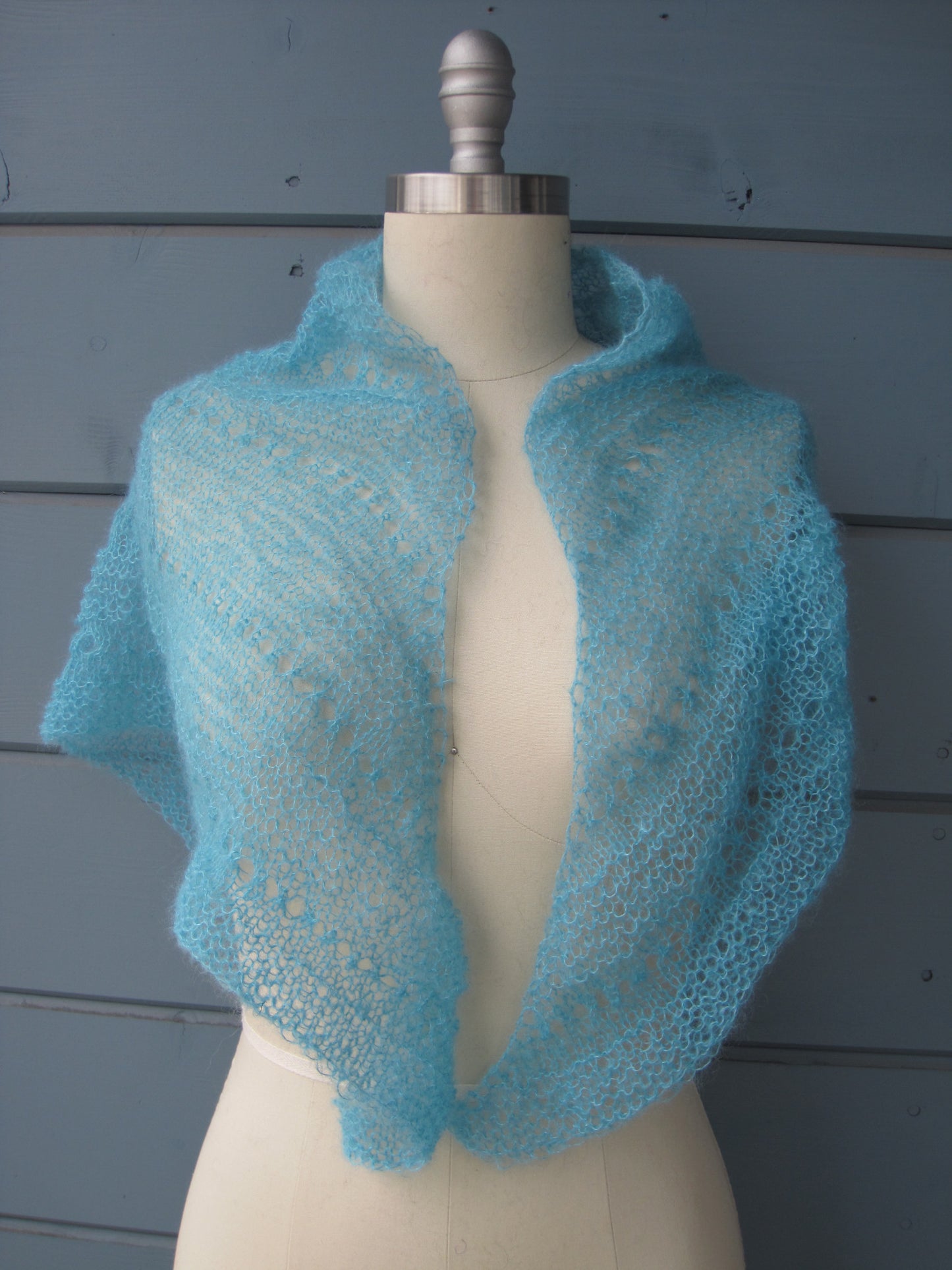 Shawl Scarf - Bamboo Turquoise  Lace Petite