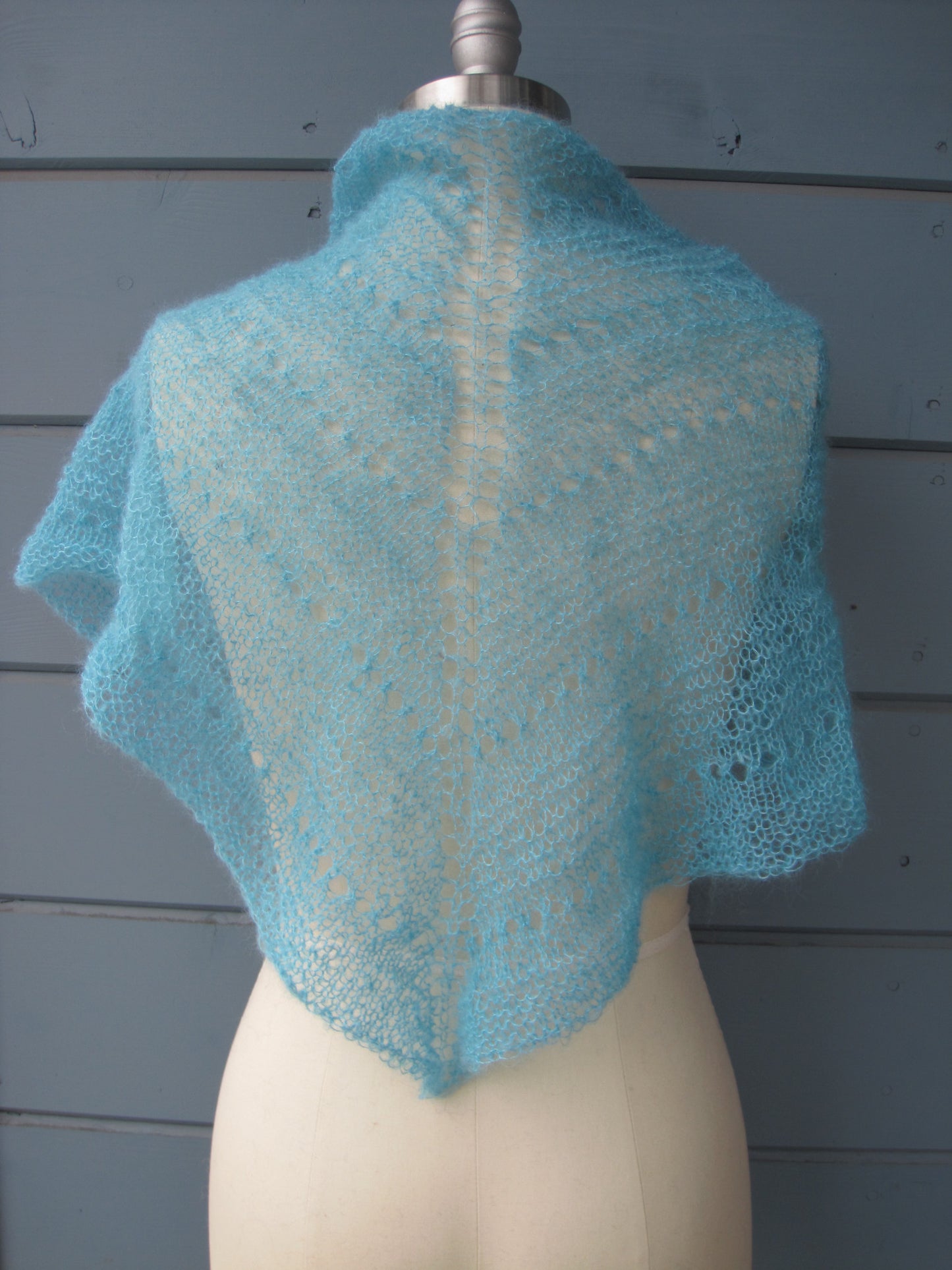 Shawl Scarf - Bamboo Turquoise  Lace Petite