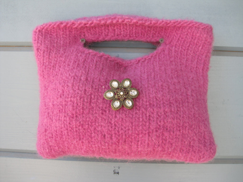 Fuchia Felted Party Purse  - 100% Wool hand Dyed