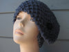 Blue Neck Warmer -Head Scarf withBlack Felted Button