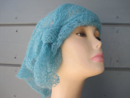 Shawl Scarf - Bamboo Turquoise  Lace Petite