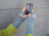 Aqua Grey Fingerless Gloves- Texting Gloves