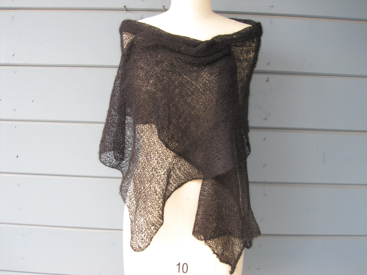 Shawl - Charcoal Black Mohair