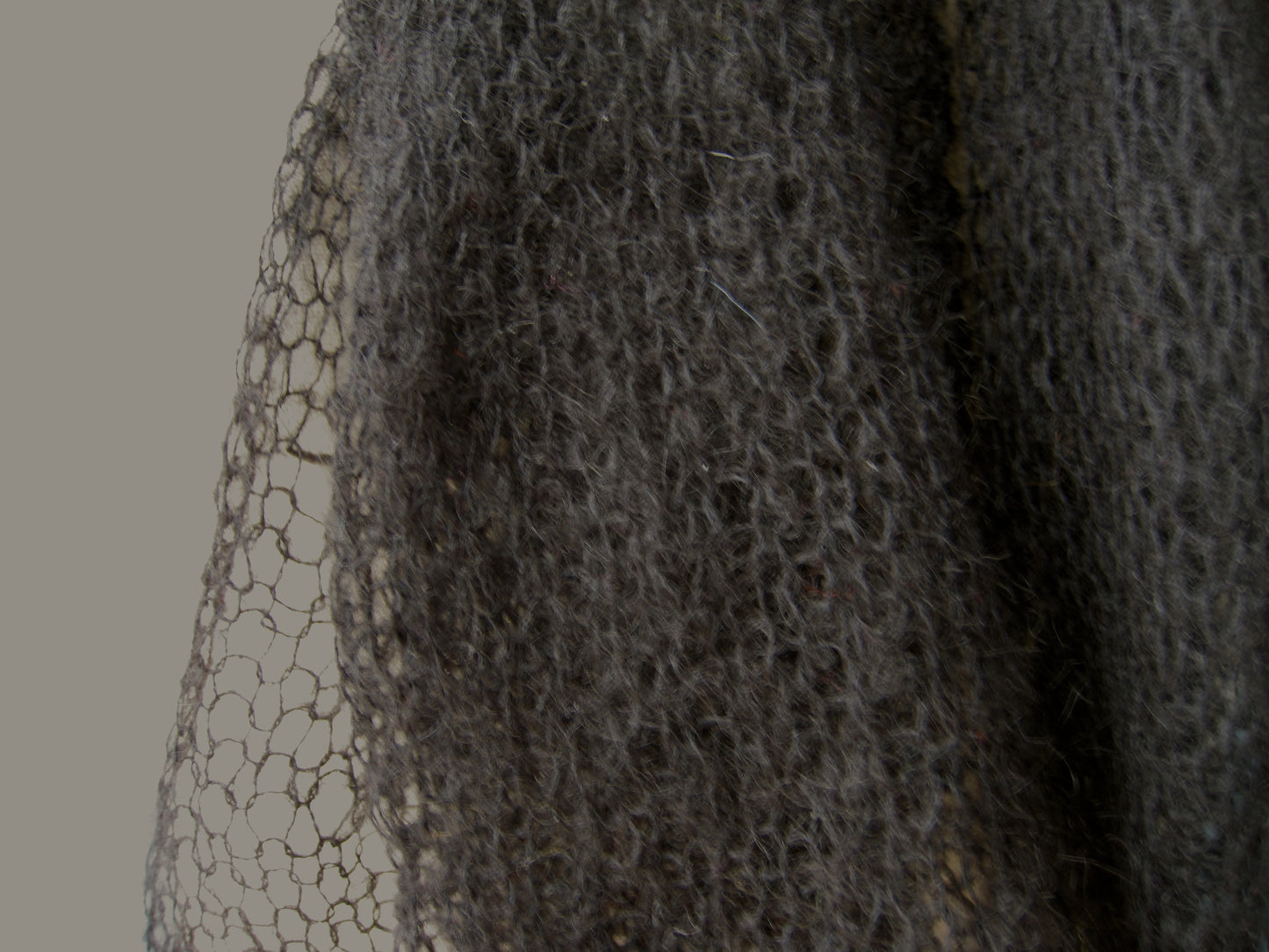 Shawl - Charcoal Black Mohair